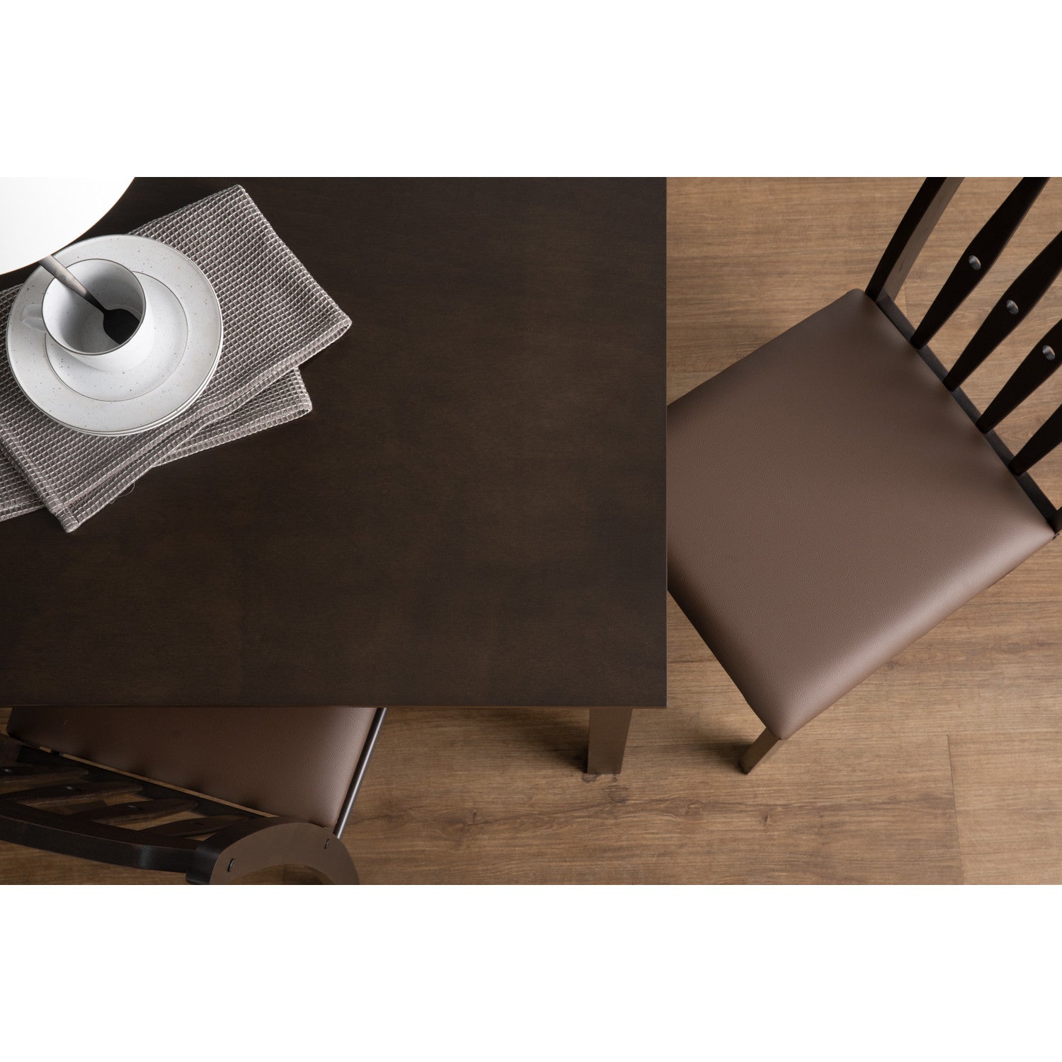 1+4 117/533 117 DARK CHESTNUT 533 MOCHA CREMINI DINING SET