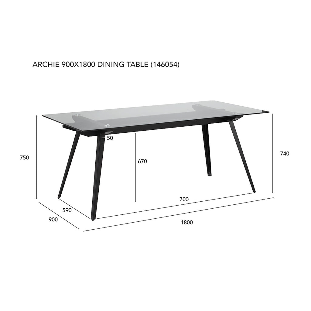 1+4 ARCHIE DINING TABLE WITH FERMA DINING CHAIR