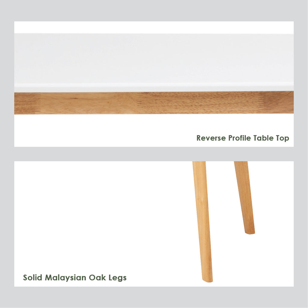 AIMON 750X1200 DINING TABLE In White lacquered Colour