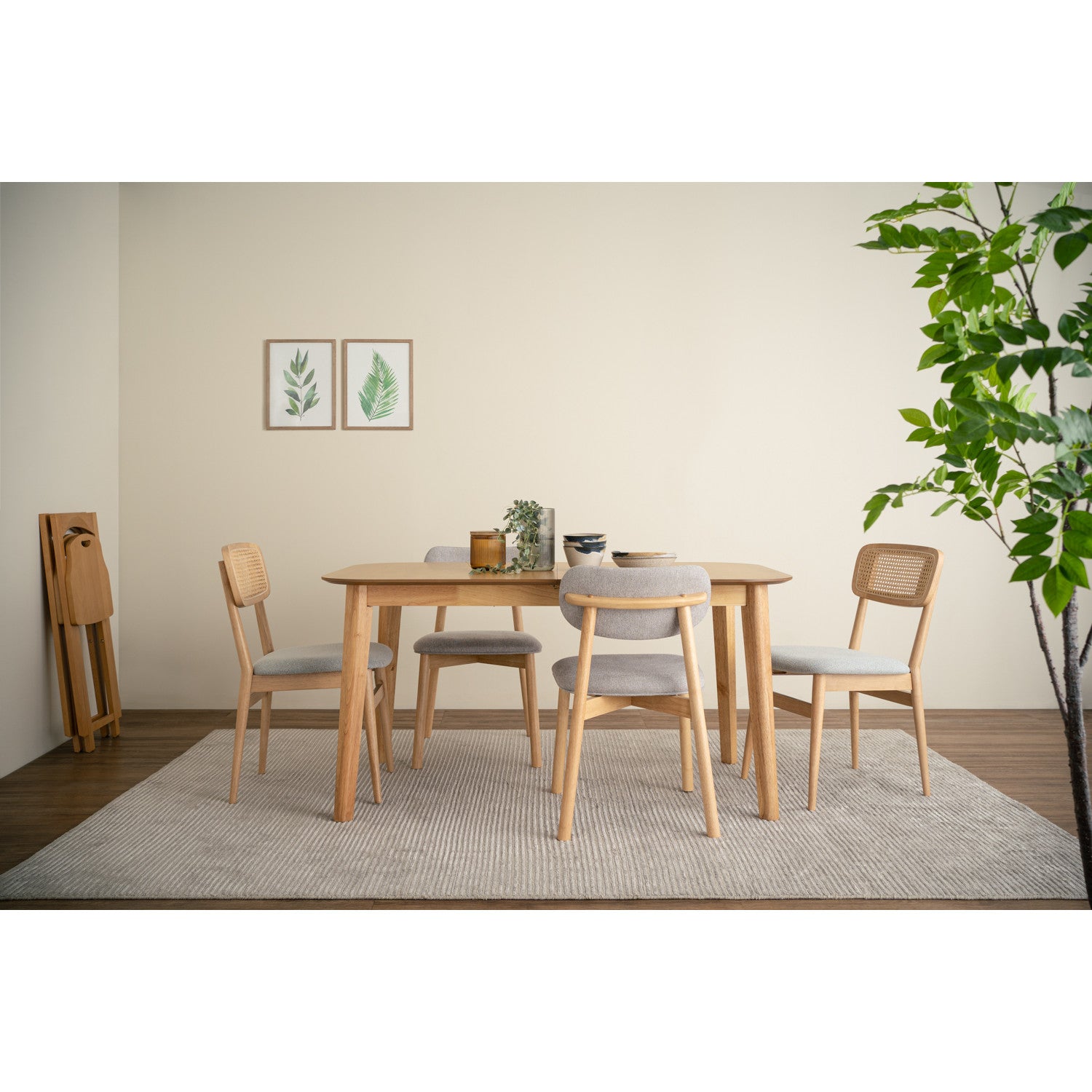 WOYER 900X1500+450 EXT DINING TABLE In Natural Colour