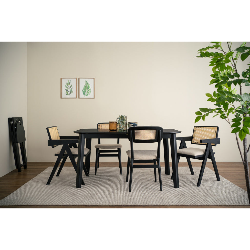 Woyer 900x1500+450 extension table in Black colour.