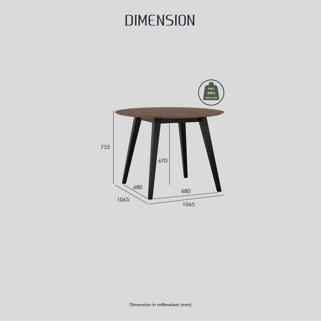 Platon Round Dining Table In Cocoa Colour