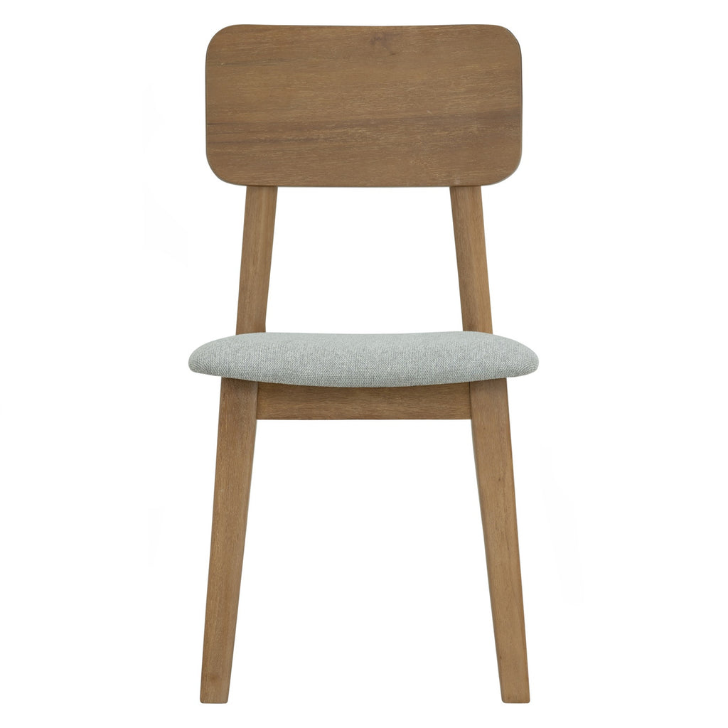 (2set)Toronto Dining Chair with Light Tennessee Walnut colour frame, Greymist colour Belfast fabric