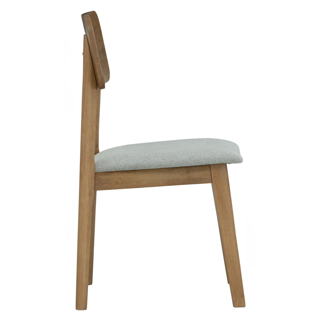 (2set)Toronto Dining Chair with Light Tennessee Walnut colour frame, Greymist colour Belfast fabric