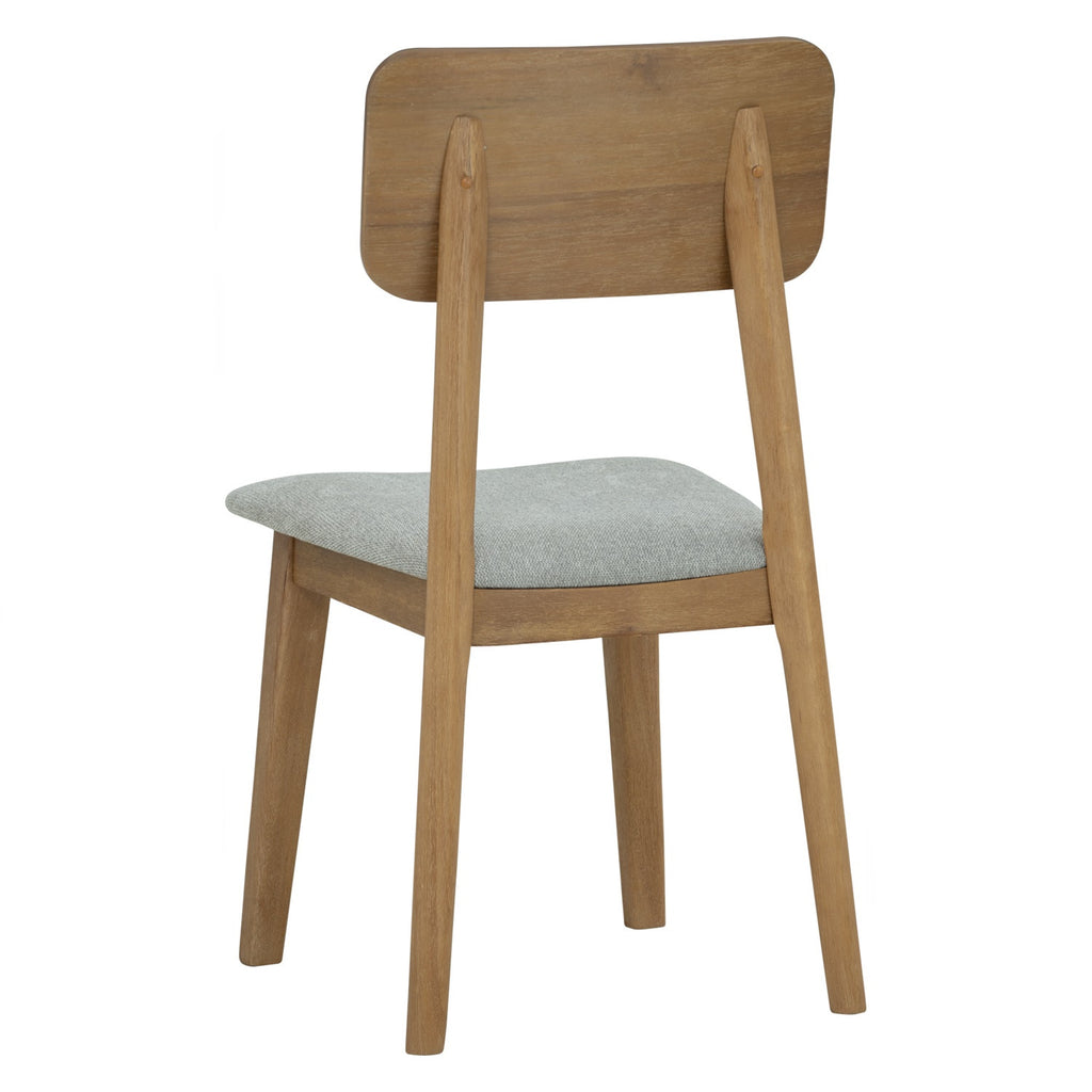 (2set)Toronto Dining Chair with Light Tennessee Walnut colour frame, Greymist colour Belfast fabric