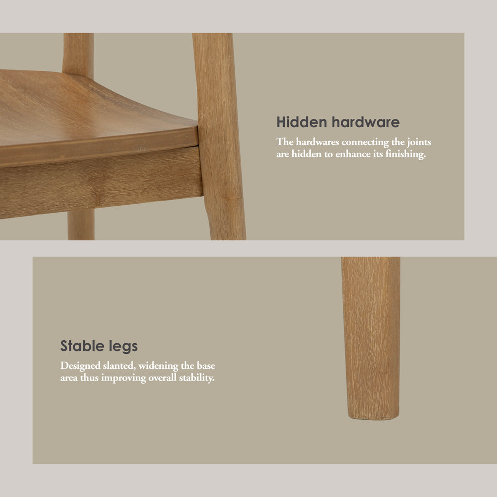 (2set)Toronto Dining Chair with Light Tennessee Walnut colour.