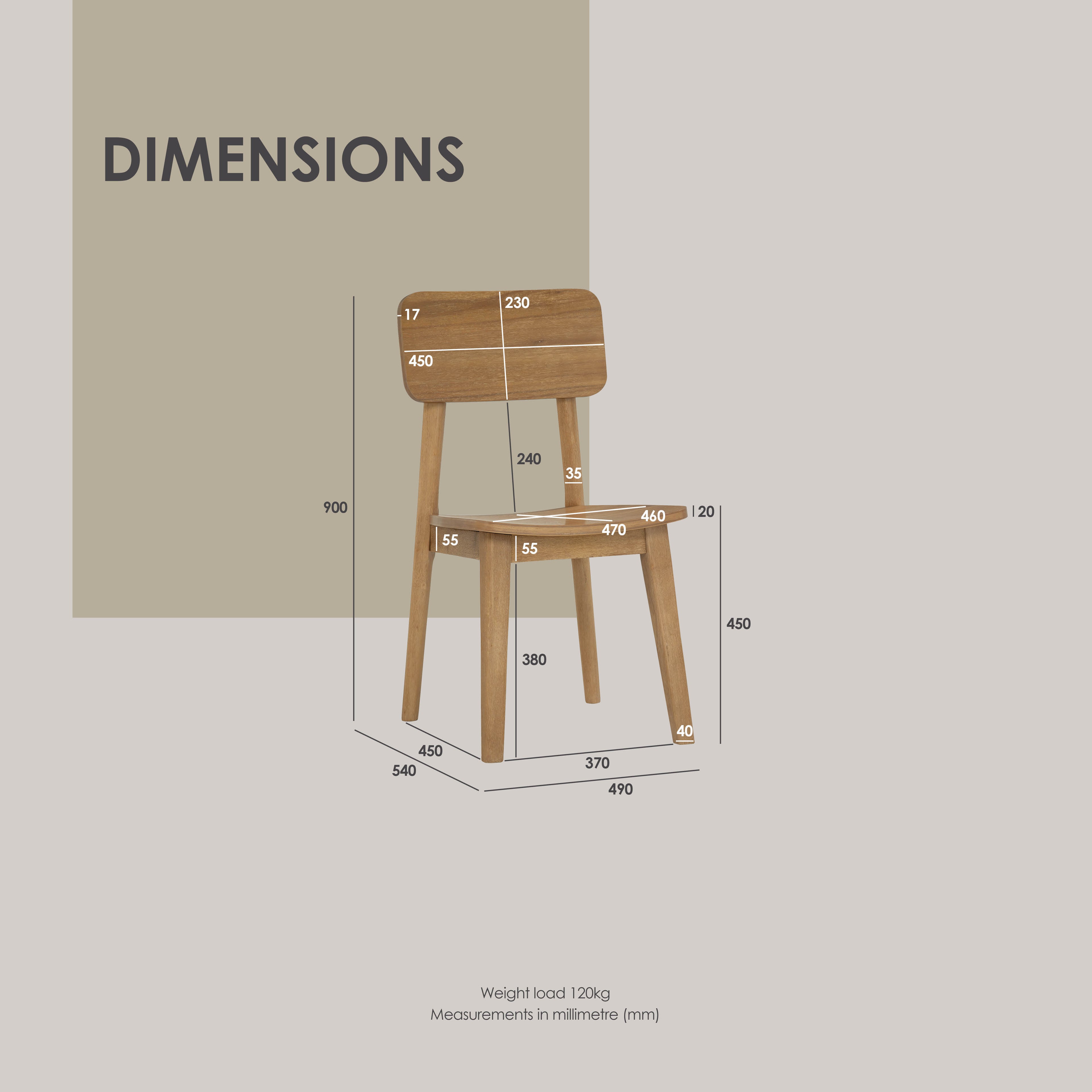 (2set)Toronto Dining Chair with Light Tennessee Walnut colour.