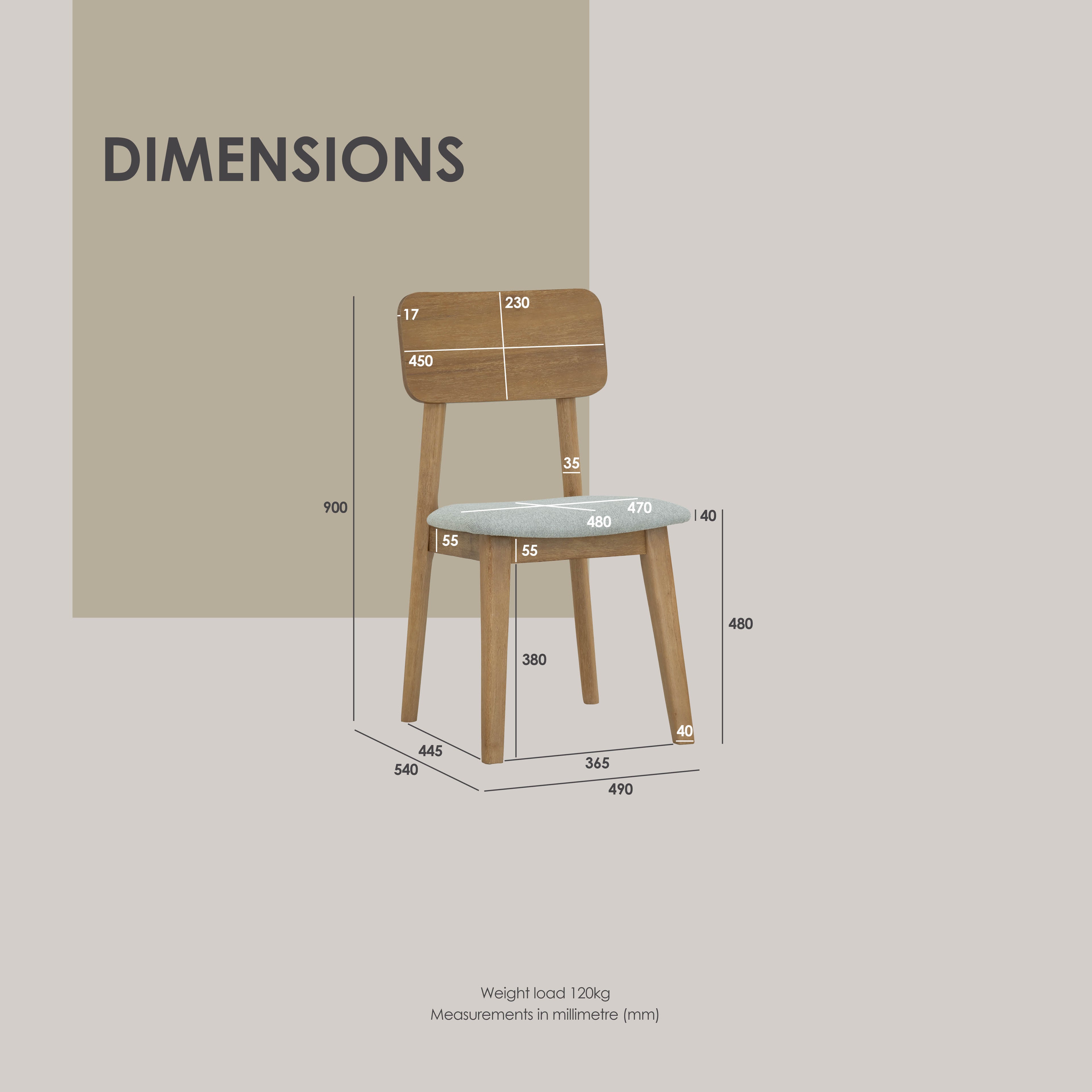 (2set)Toronto Dining Chair with Light Tennessee Walnut colour.