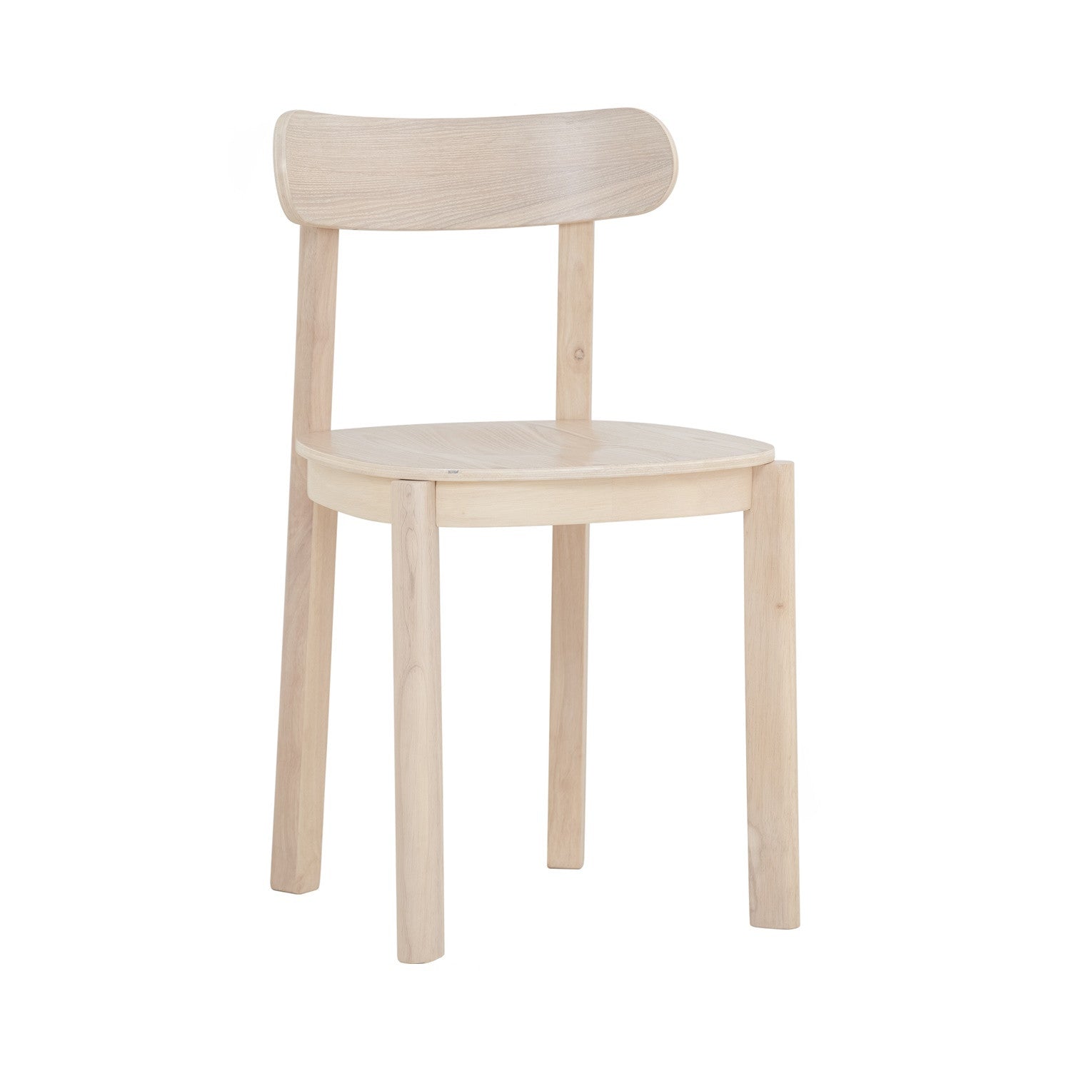 (2 set) Lowen Dining Chair with White Wash colour frame, White Wash colour wooden seat.