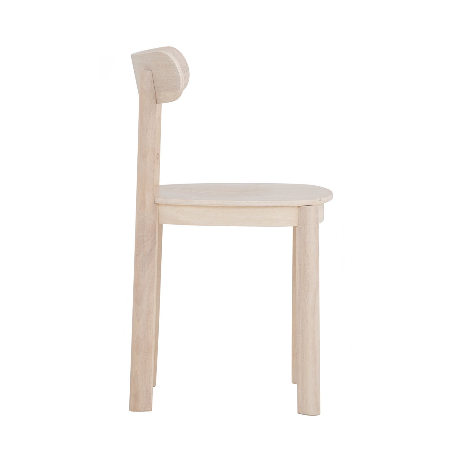 (2 set) Lowen Dining Chair with White Wash colour frame, White Wash colour wooden seat.