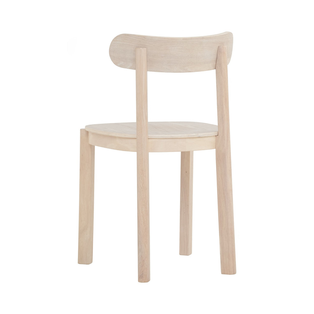 (2 set) Lowen Dining Chair with White Wash colour frame, White Wash colour wooden seat.