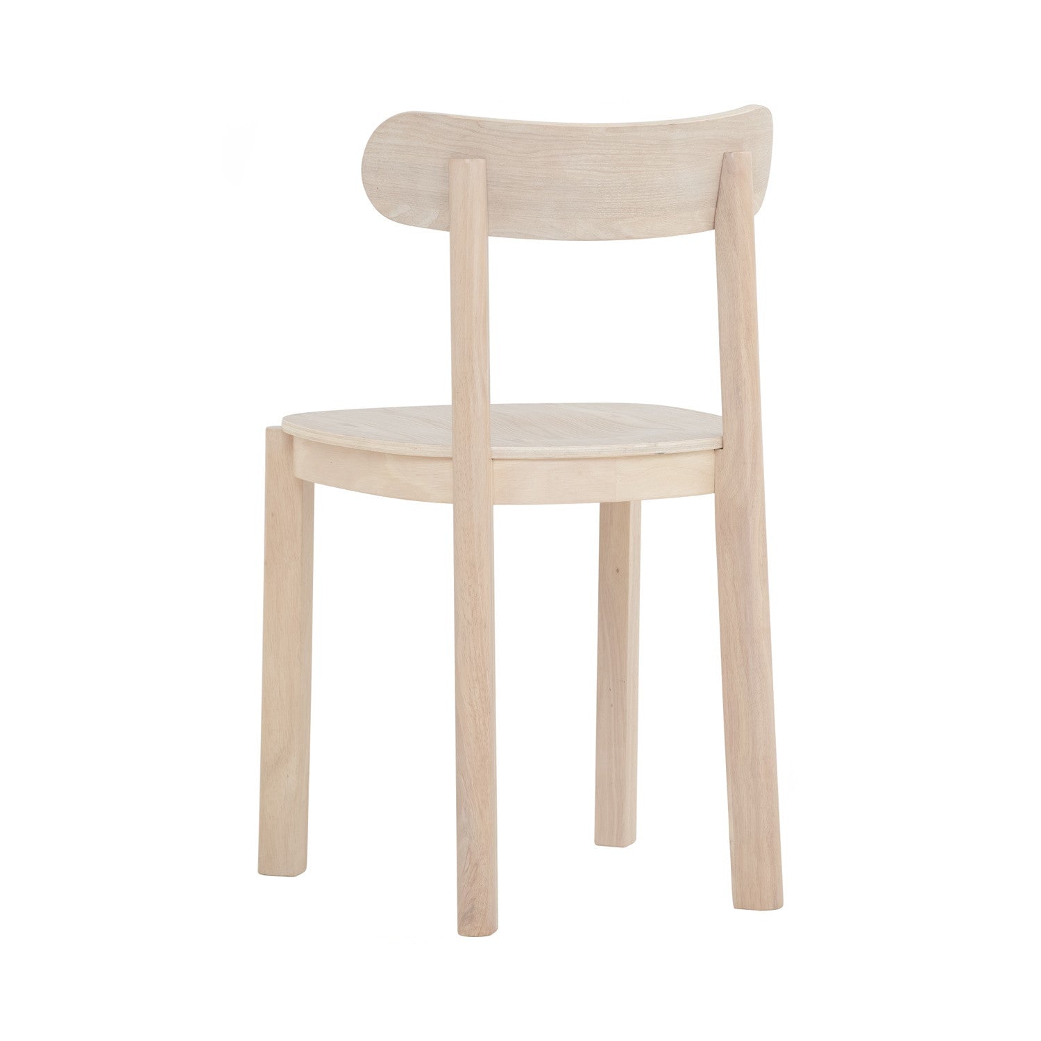 (2 set) Lowen Dining Chair with White Wash colour frame, White Wash colour wooden seat.