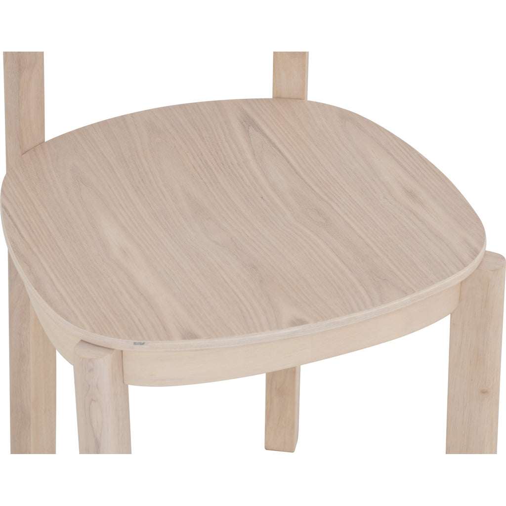 (2 set) Lowen Dining Chair with White Wash colour frame, White Wash colour wooden seat.