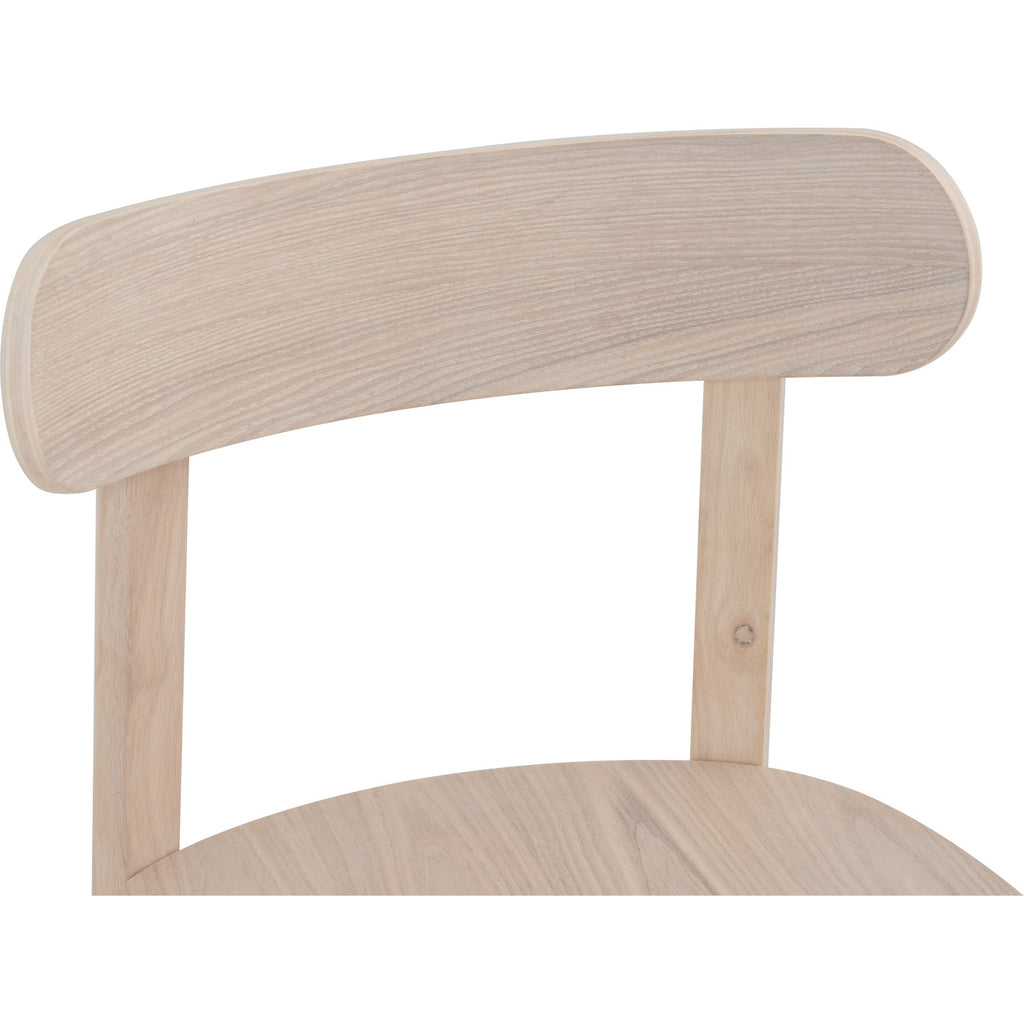 (2 set) Lowen Dining Chair with White Wash colour frame, White Wash colour wooden seat.