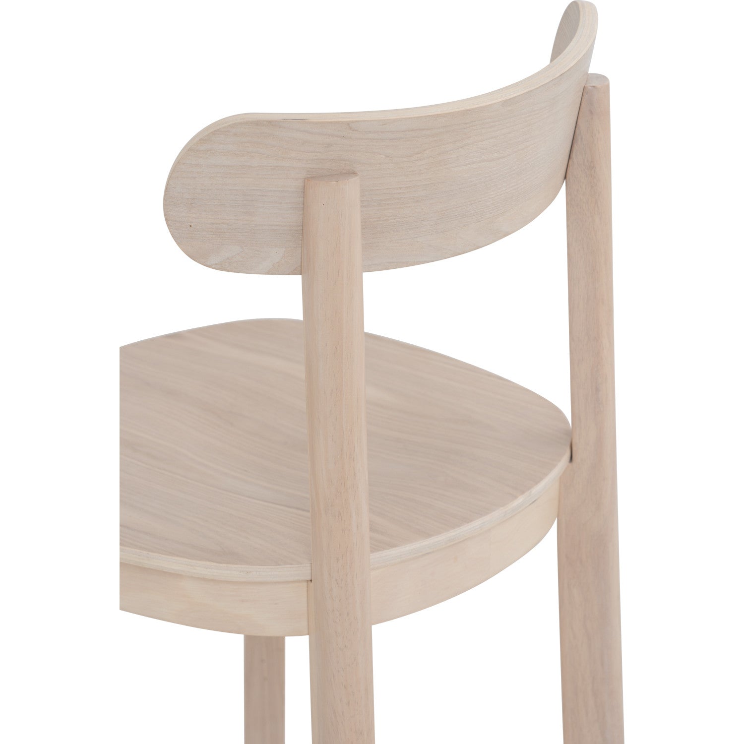 (2 set) Lowen Dining Chair with White Wash colour frame, White Wash colour wooden seat.