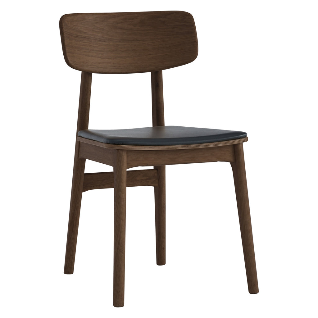 (2set) Tacy dining chair with Cocoa colour leg, Espresso colour Premium Vinyl seat.