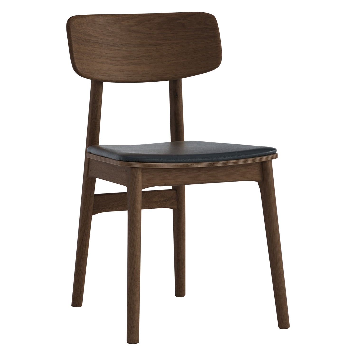 (2set) Tacy dining chair with Cocoa colour leg, Espresso colour Premium Vinyl seat.