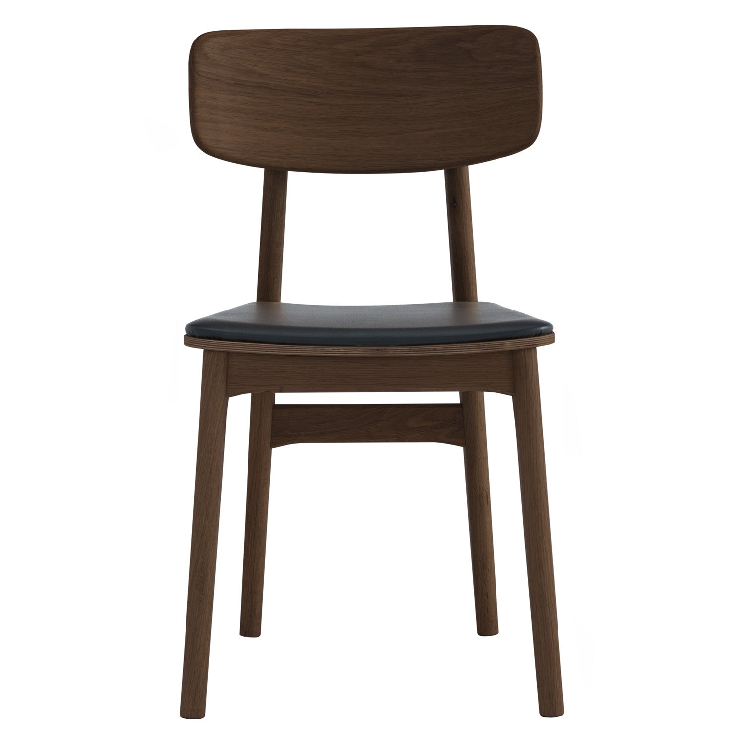 (2set) Tacy dining chair with Cocoa colour leg, Espresso colour Premium Vinyl seat.