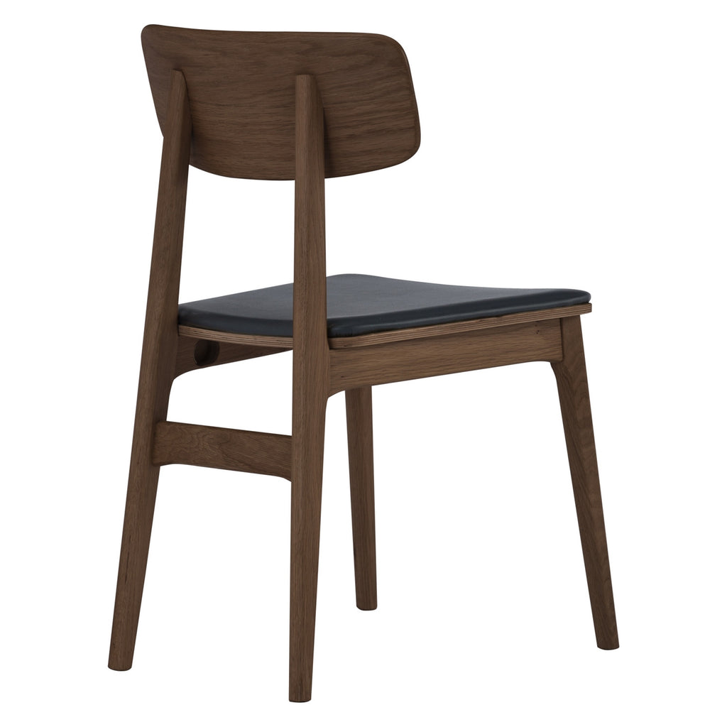 (2set) Tacy dining chair with Cocoa colour leg, Espresso colour Premium Vinyl seat.