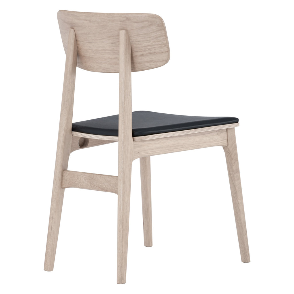 (2set) Tacy dining chair with White Wash leg, Espresso colour Premium Vinyl seat