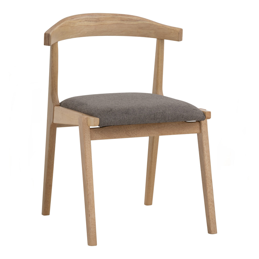 (2set) Rufus Dining Chair with Natural colour leg, Oak colour Moleen fabric