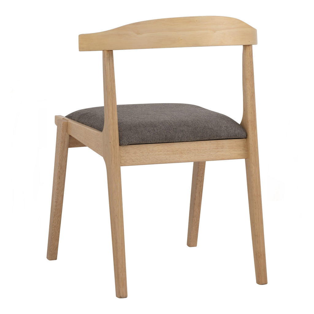 (2set) Rufus Dining Chair with Natural colour leg, Oak colour Moleen fabric