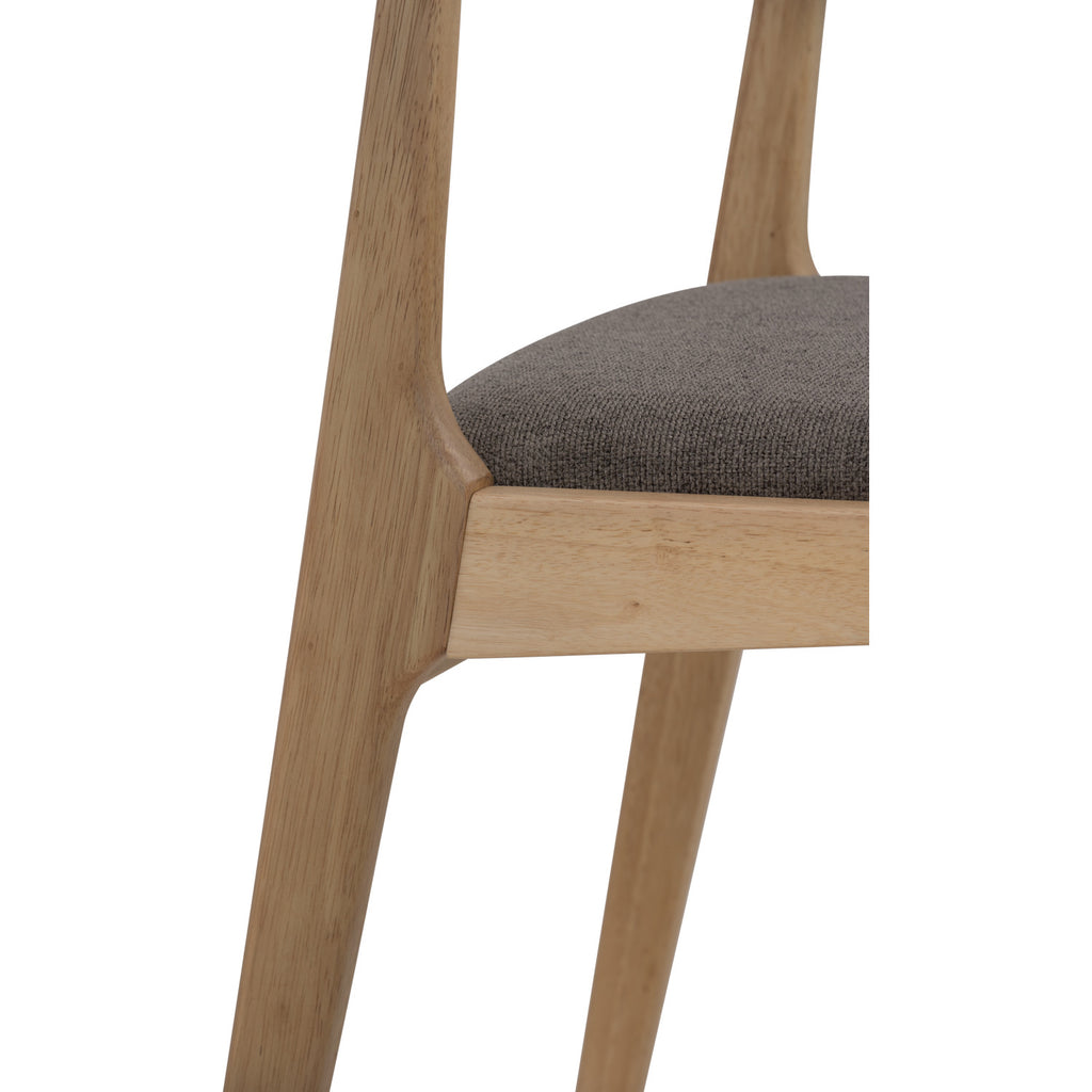 (2set) Rufus Dining Chair with Natural colour leg, Oak colour Moleen fabric