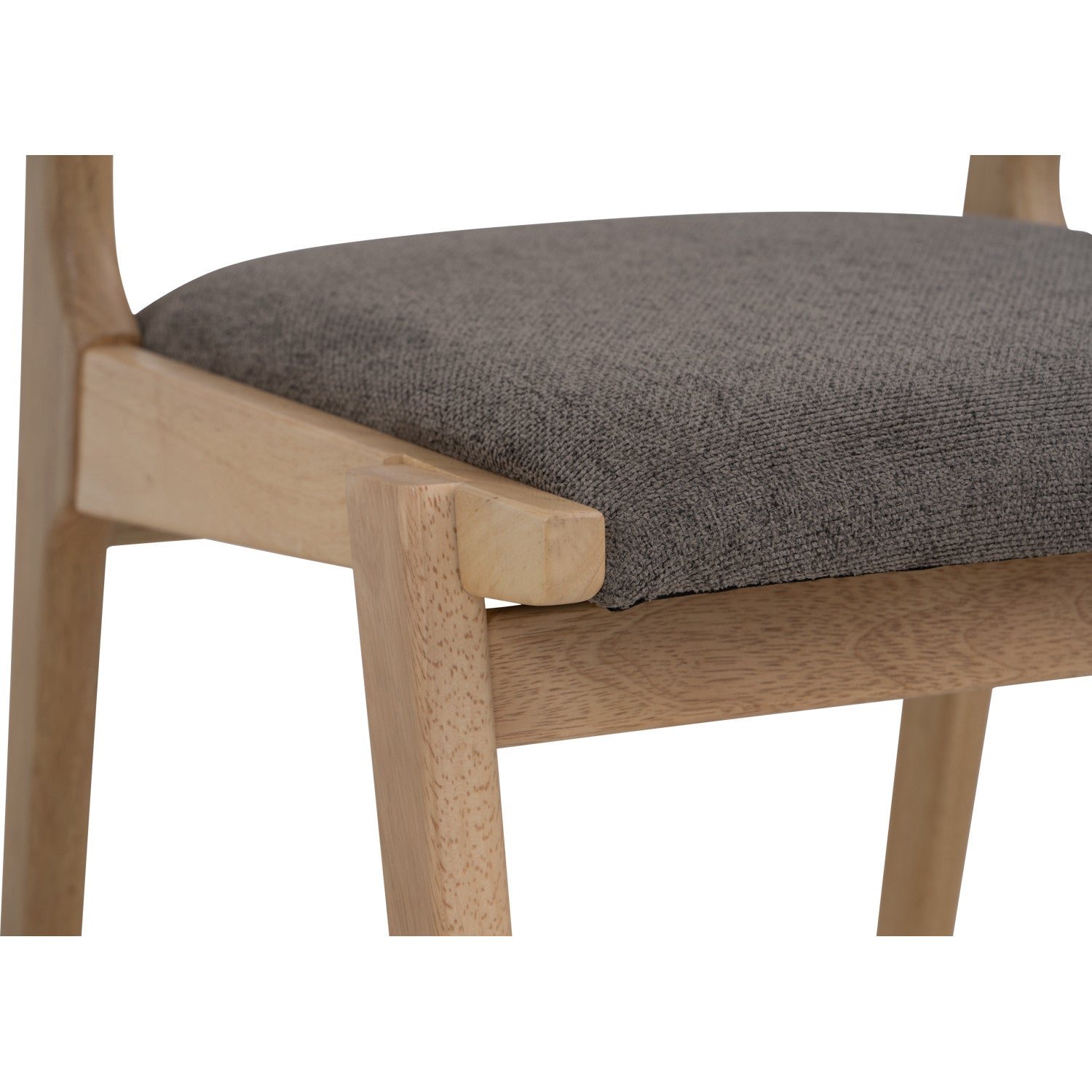 (2set) Rufus Dining Chair with Natural colour leg, Oak colour Moleen fabric