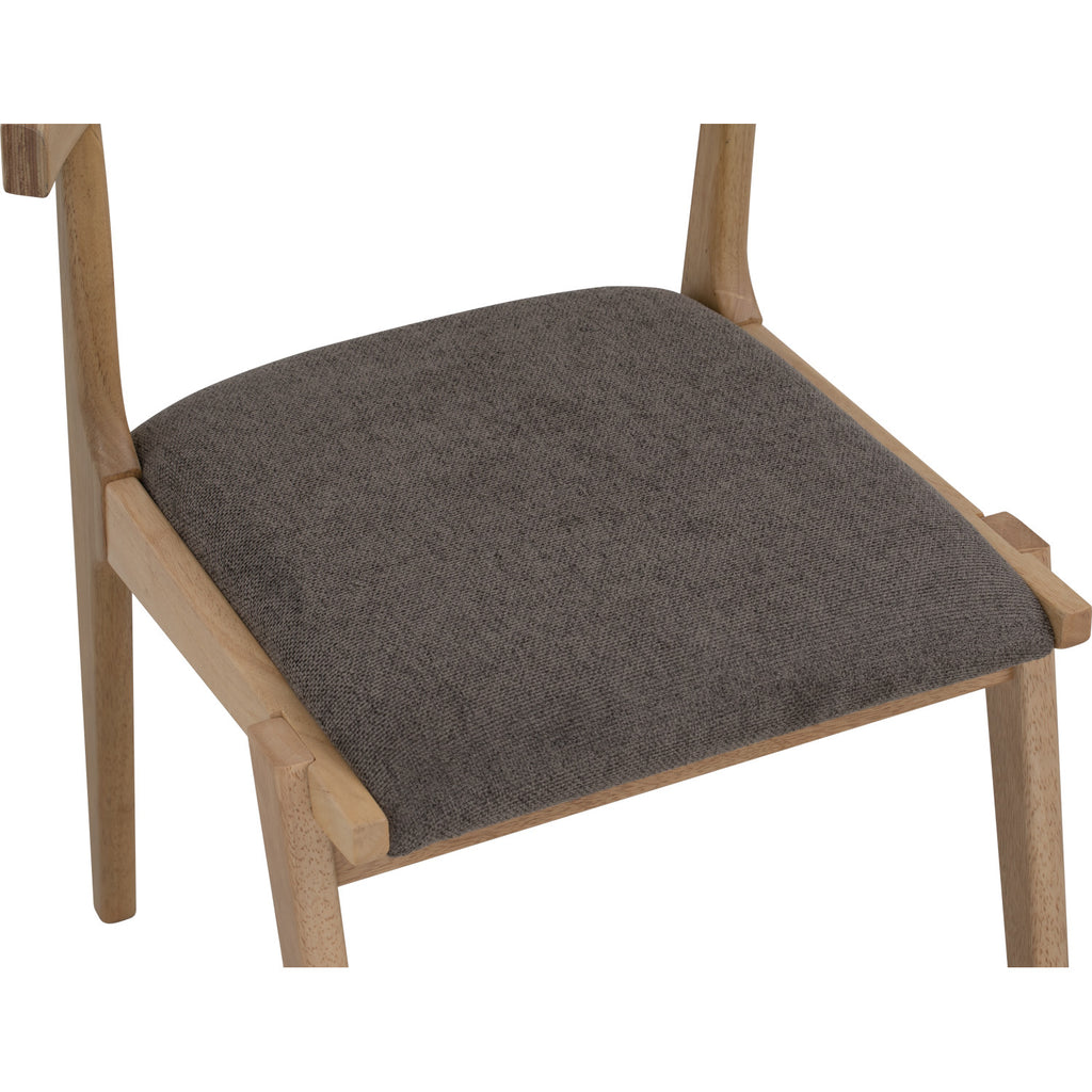 (2set) Rufus Dining Chair with Natural colour leg, Oak colour Moleen fabric