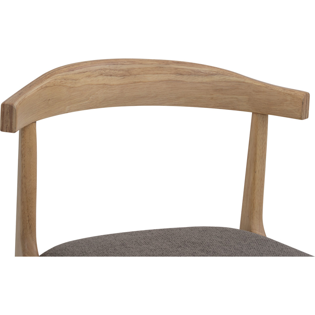 (2set) Rufus Dining Chair with Natural colour leg, Oak colour Moleen fabric