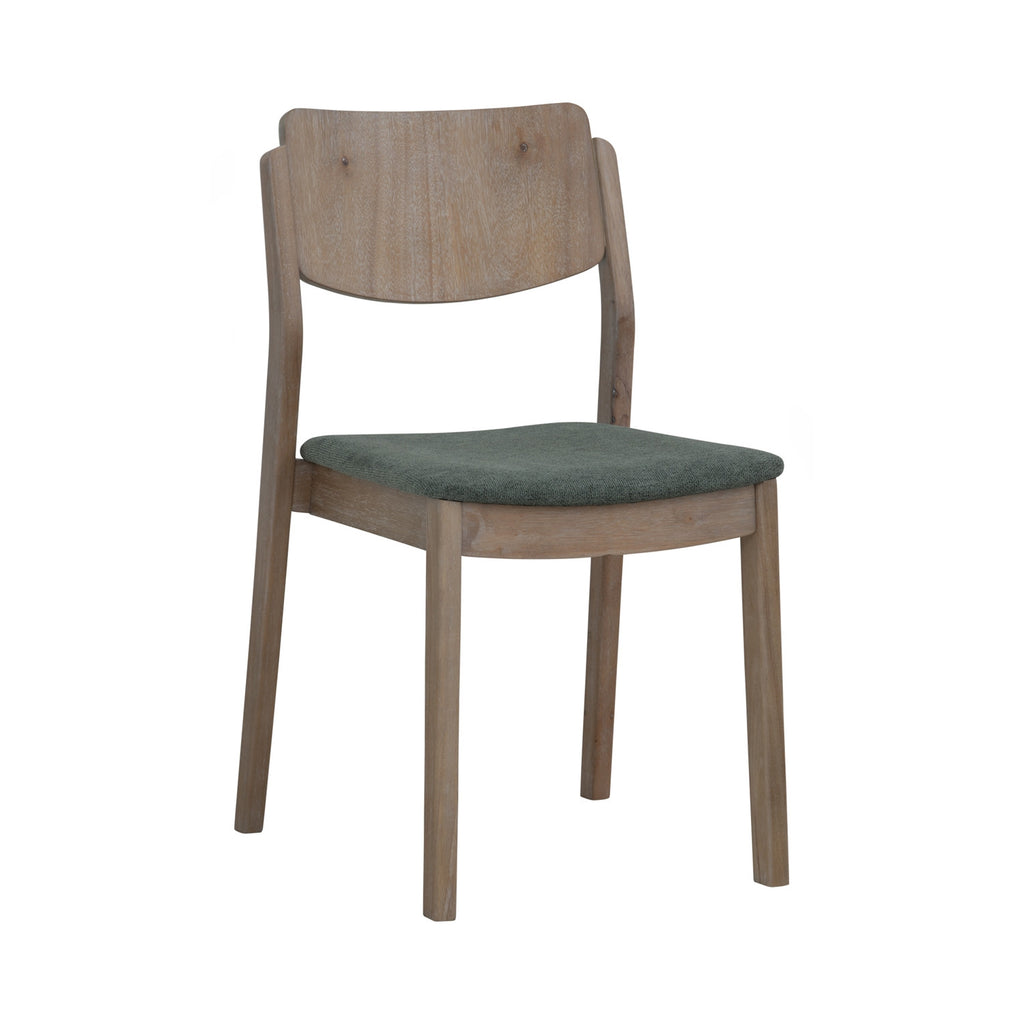 (2set) Haru Dining Chair with Navara Ash colour leg, Jade colour Moleen fabric.