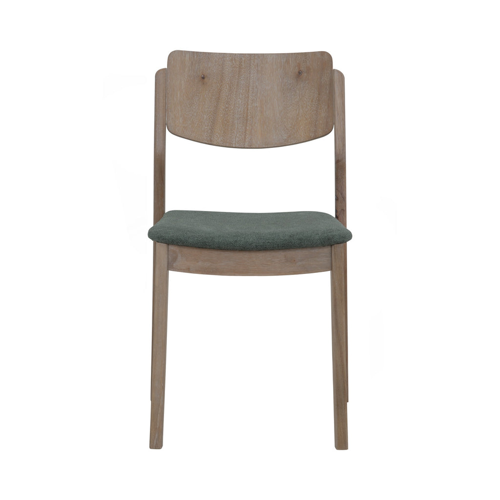 (2set) Haru Dining Chair with Navara Ash colour leg, Jade colour Moleen fabric.