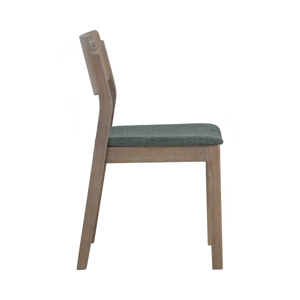 (2set) Haru Dining Chair with Navara Ash colour leg, Jade colour Moleen fabric.