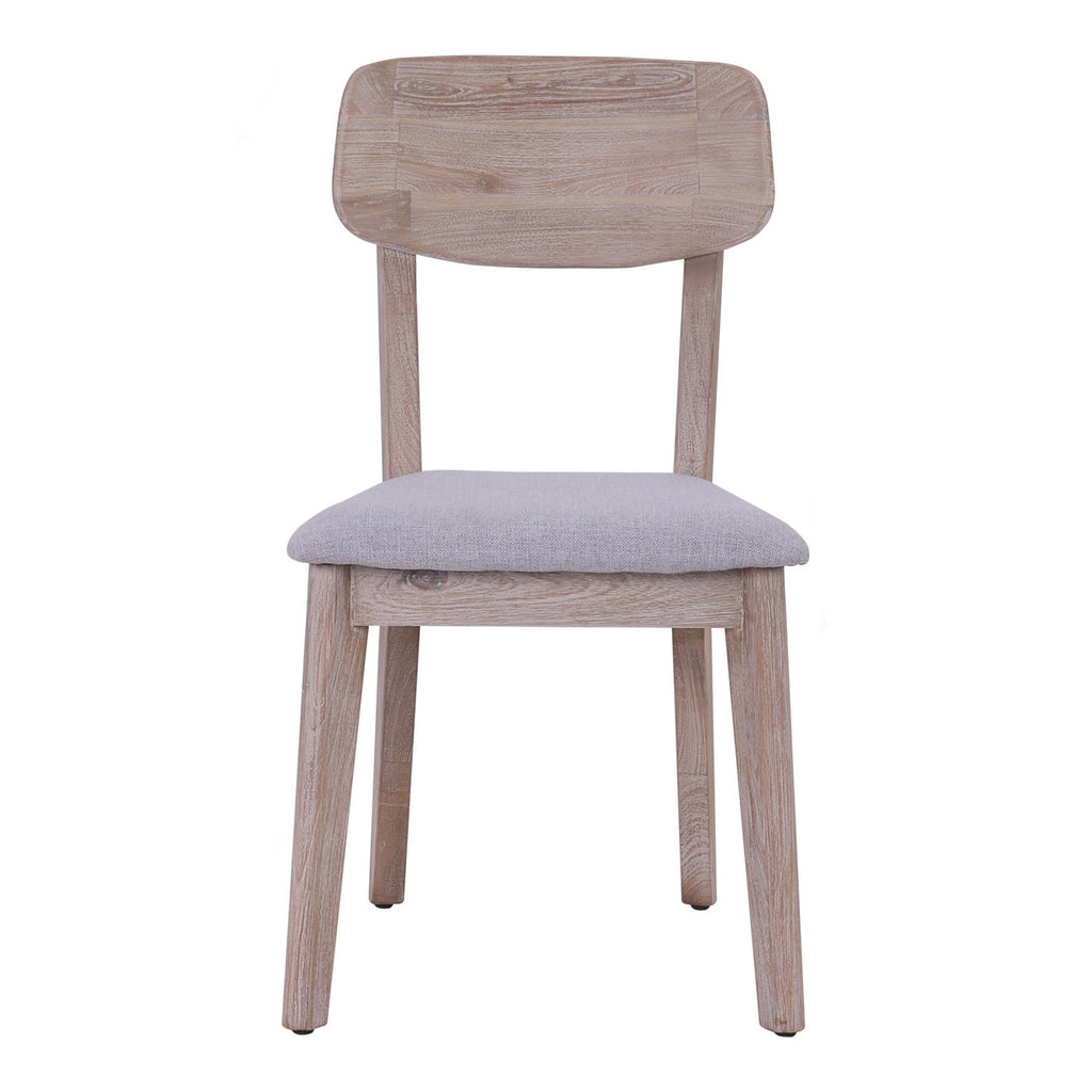 (2set) Moise Solid Wood Dining Chair with Sand Orleans Oak colour Frame, Graphite colour seat