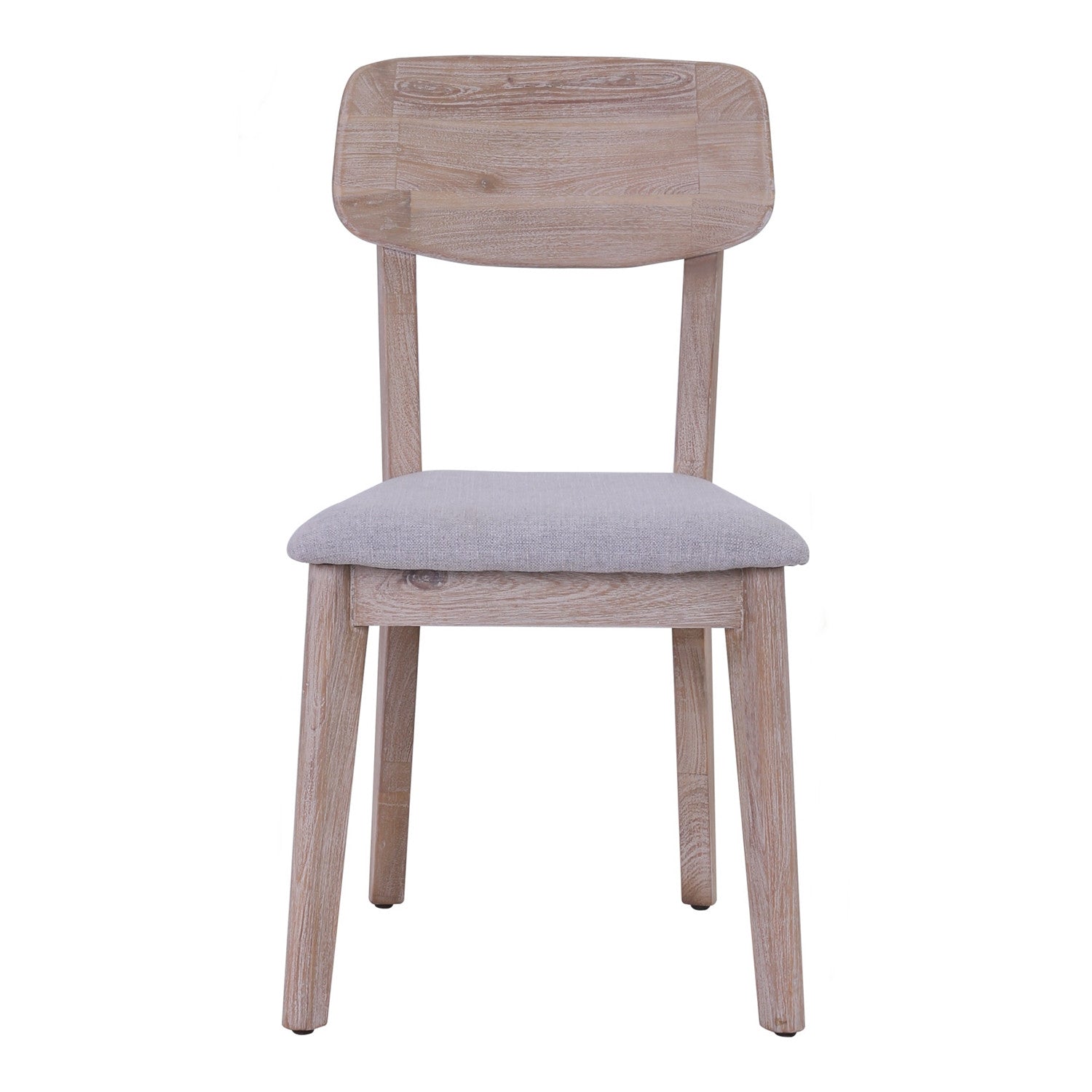 (2set) Moise Solid Wood Dining Chair with Sand Orleans Oak colour Frame, Graphite colour seat