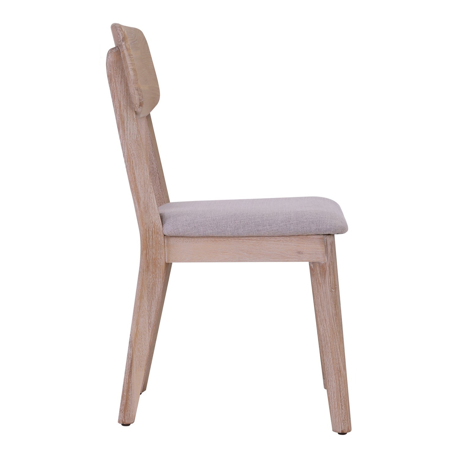 (2set) Moise Solid Wood Dining Chair with Sand Orleans Oak colour Frame, Graphite colour seat