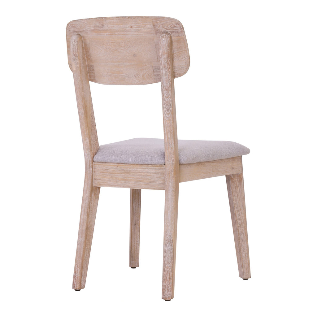 (2set) Moise Solid Wood Dining Chair with Sand Orleans Oak colour Frame, Graphite colour seat
