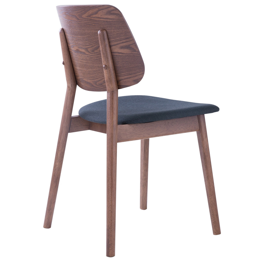 (2set) Mercy Chair in Cocoa colour frame, Dark Grey colour Faille fabric.