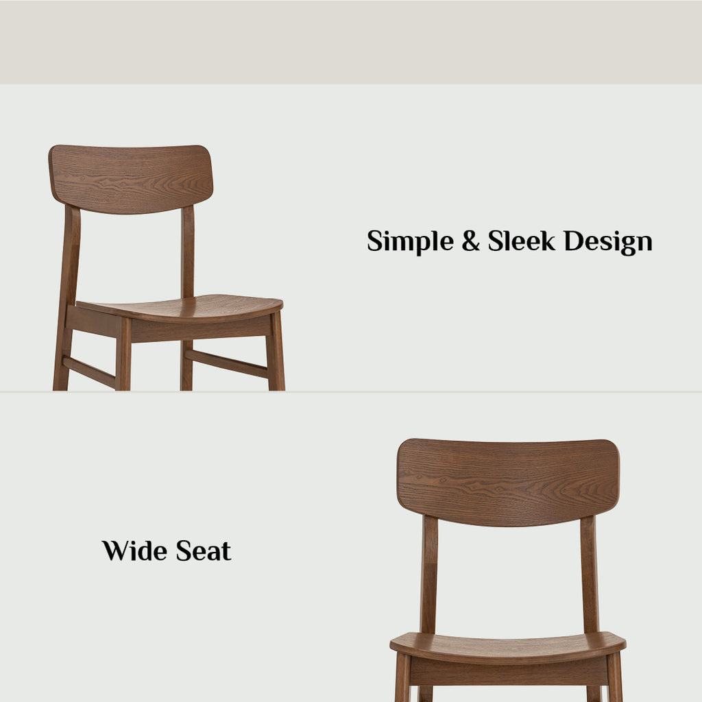 (2set) Kodee dining chair in Cocoa colour.