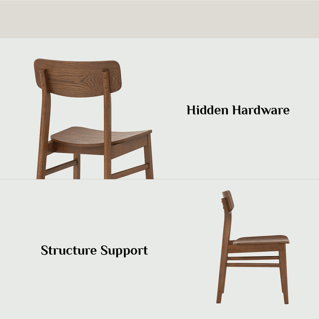 (2set) Kodee dining chair in Natural colour
