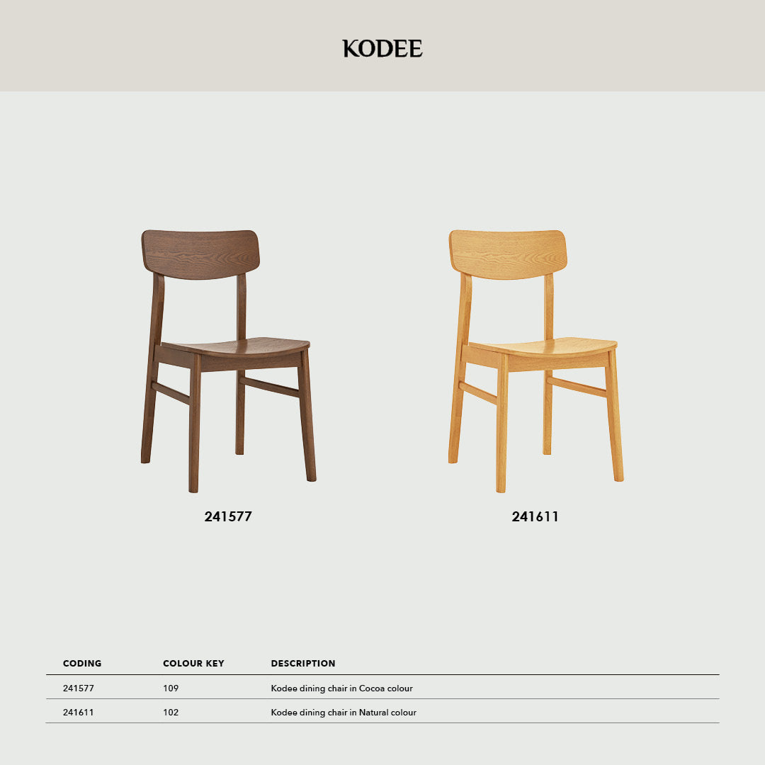 (2set) Kodee dining chair in Natural colour