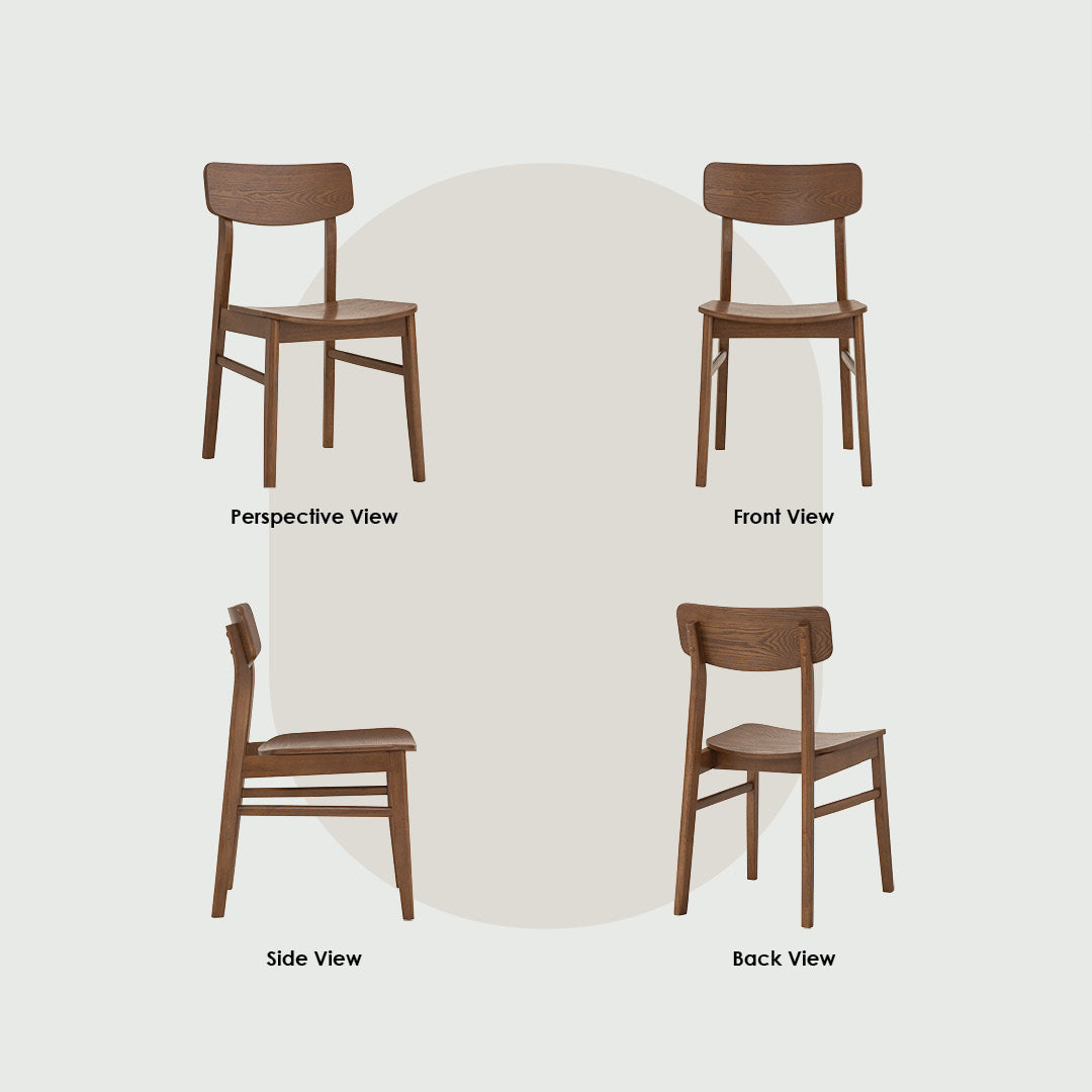 (2set) Kodee dining chair in Natural colour