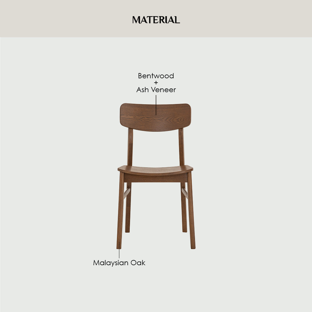 (2set) Kodee dining chair in Natural colour
