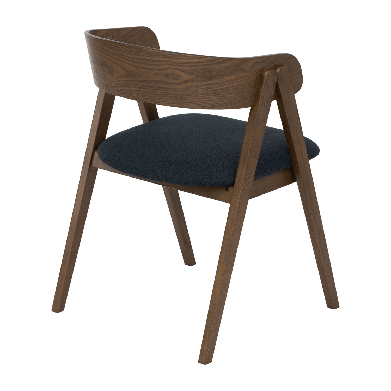 (2set) Carter dining chair in Cocoa colour frame, Navy colour Challis fabric seat.