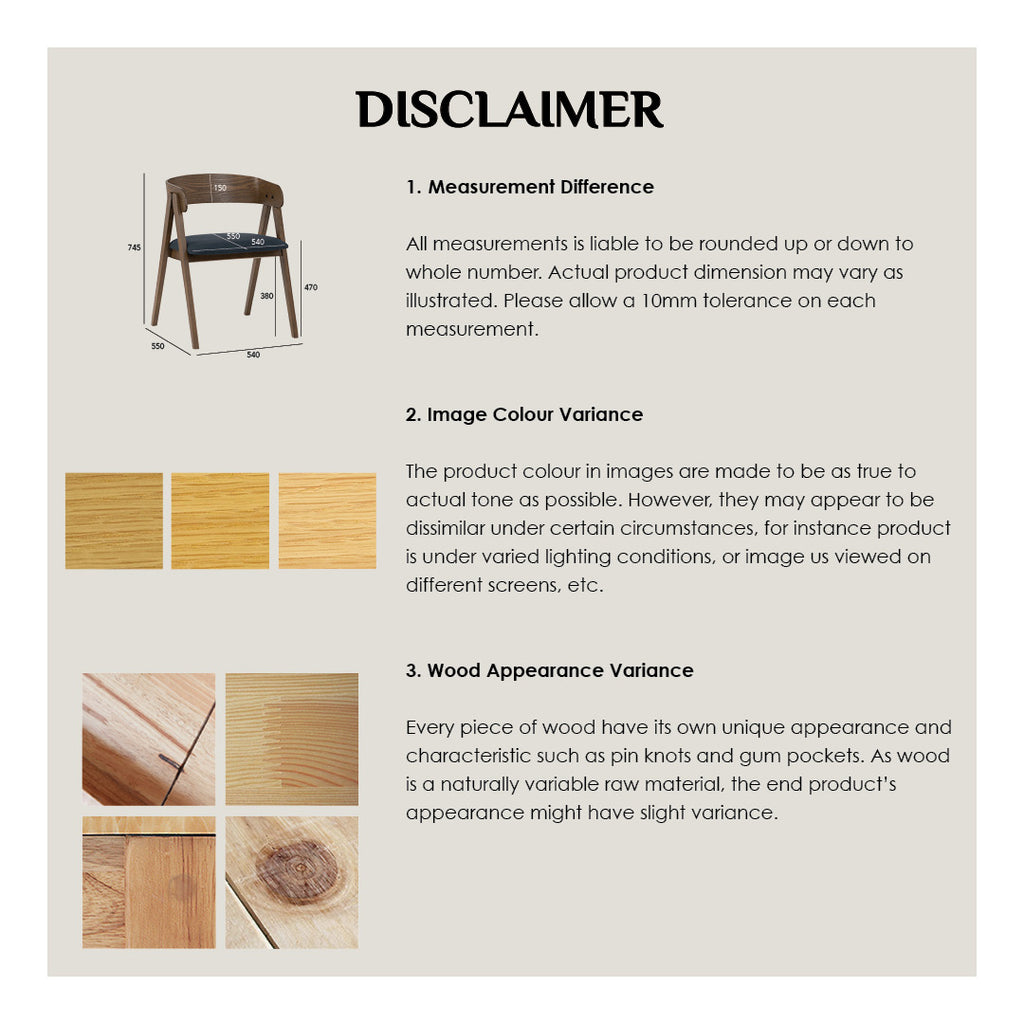 (2set) Carter dining chair in Cocoa colour frame, Navy colour Challis fabric seat.