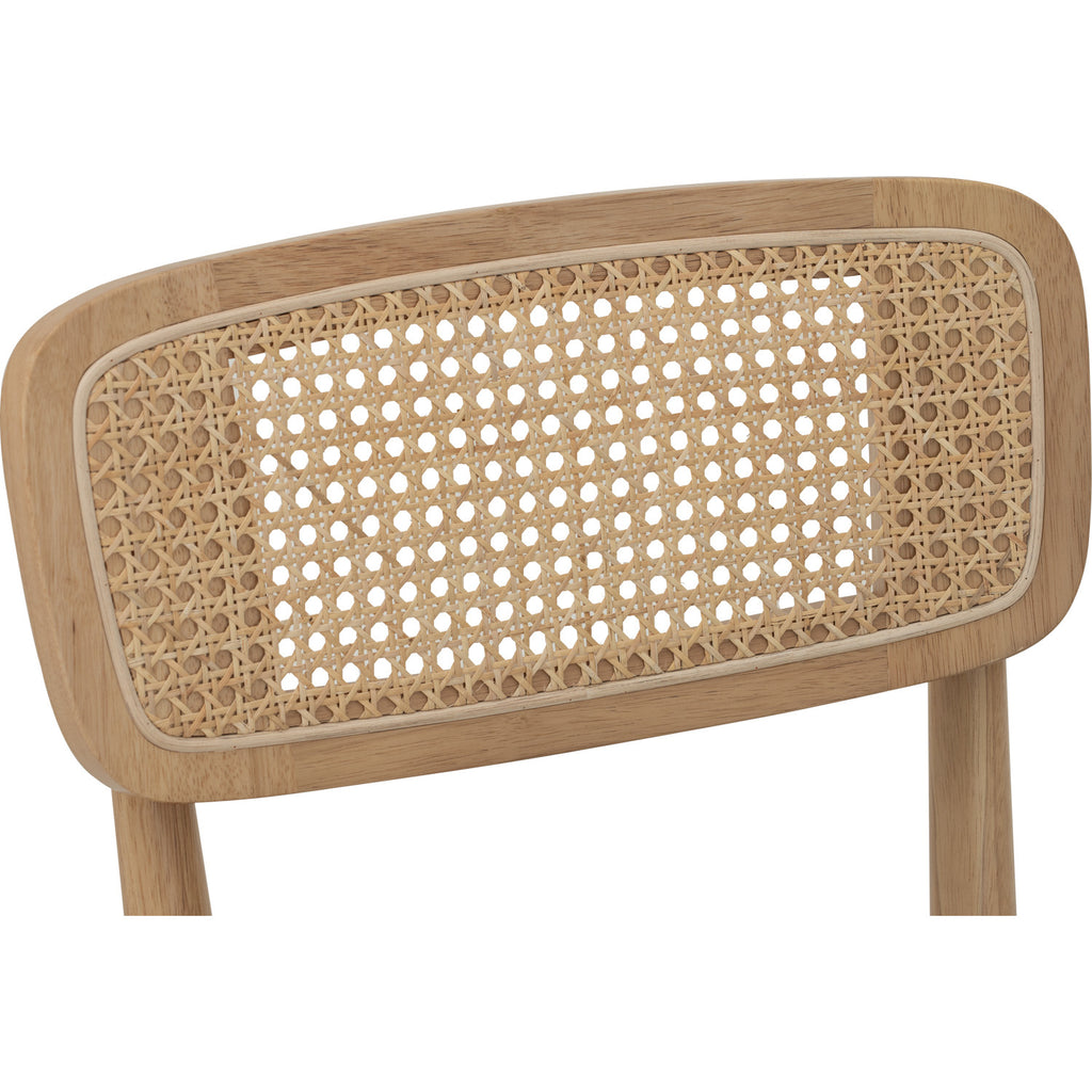 (2set) Arlo Dining Chair in Natural colour frame, Mint Grey colour Lake fabric cushion seat