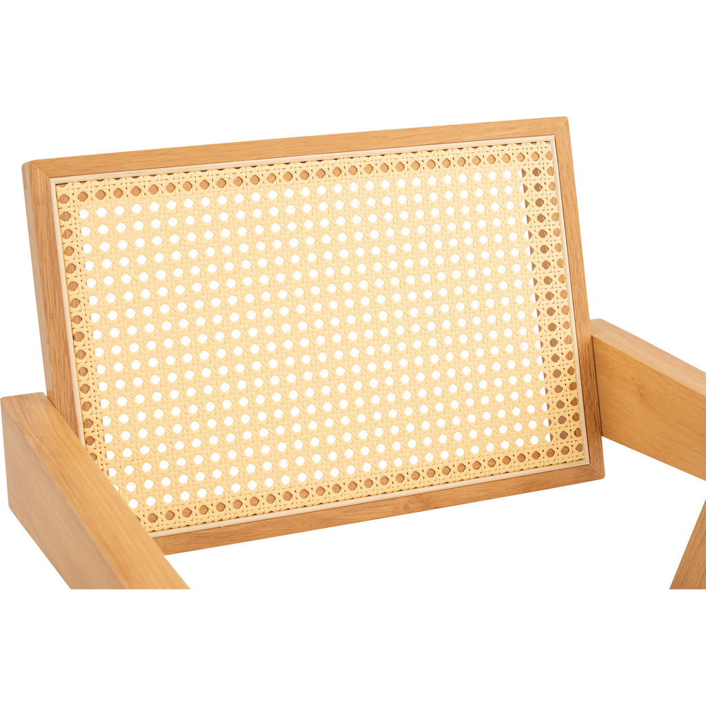 (2set) Kairi dining chair with Natural colour frame, Beige colour Lake fabric seat.