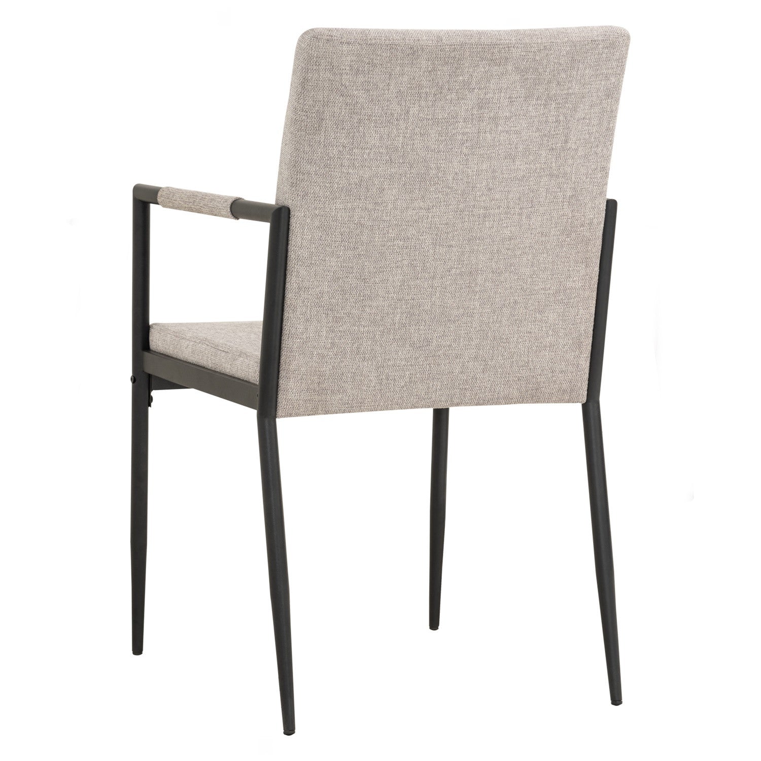 (2Set) Ferma Dining Chair With Matt Black Epoxy Colour Leg, Greymist Colour Belfast Fabric seat and Back