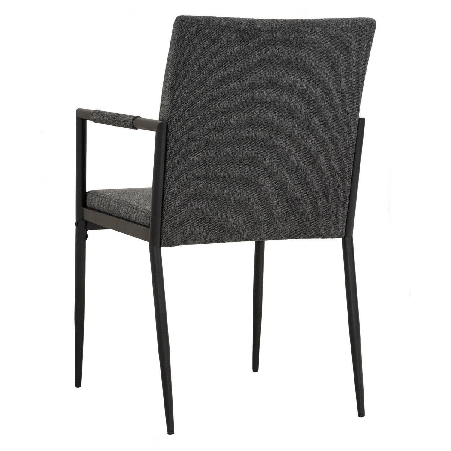 (2set) Ferma dining chair with Matt Black Epoxy colour leg, Anthracite colour Belfast fabric seat and back