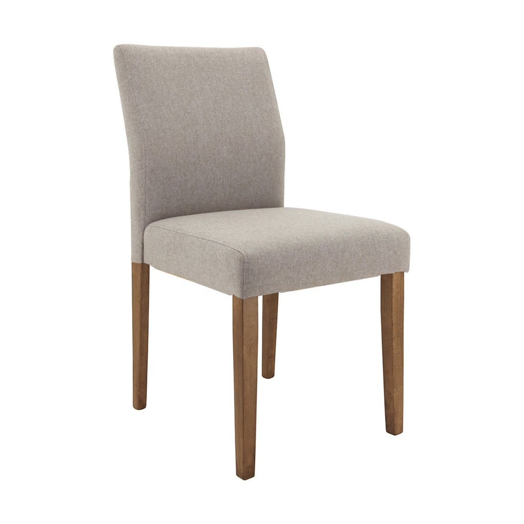 (2set) Ladee dining chair in Cocoa colour leg, Light Grey colour Drill fabric.